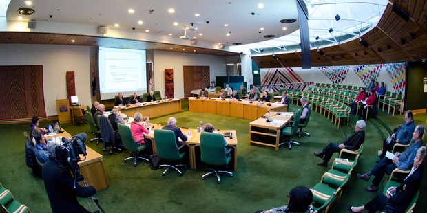 Rotorua Lakes Council meeting. Photo / Stephen Parker