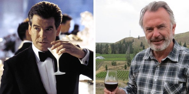 A toast, to Pierce Brosnan and Sam Neill crossing paths in Hollywood.