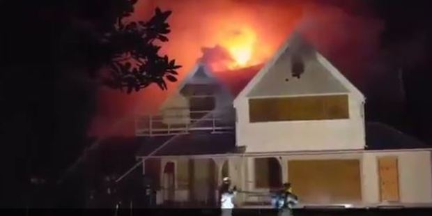 The Risingholme Community Centre was substantially damaged in the blaze. Photo / Chris Lynch Twitter