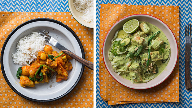 Warm up with a mixed vege curry or a zucchini green bean and coconut curry. Photo / Bite magazine