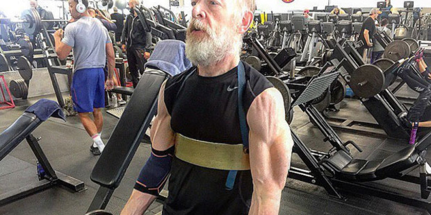 Fitness fanatic JK Simmons is seen working out in a photo taken by his personal trainer. Photo/Instagram