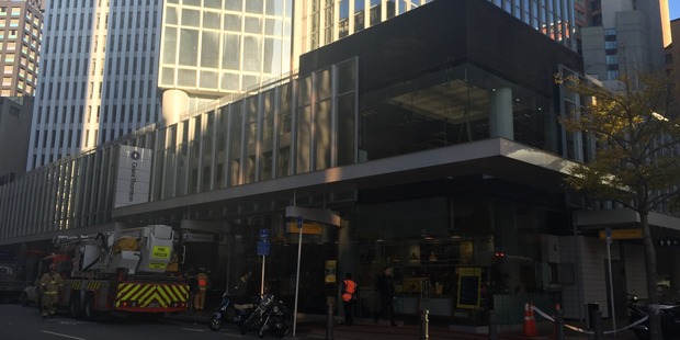 Fire services were called out to Grant Thornton building on Lambton Quay. Photo / Solbin Kang