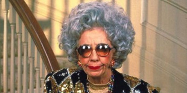 Ann Morgan Guilbert as Yetta on the TV show The Nanny.