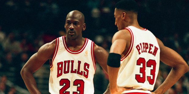 Michael Jordan and Scottie Pippen. Photo / Getty Images