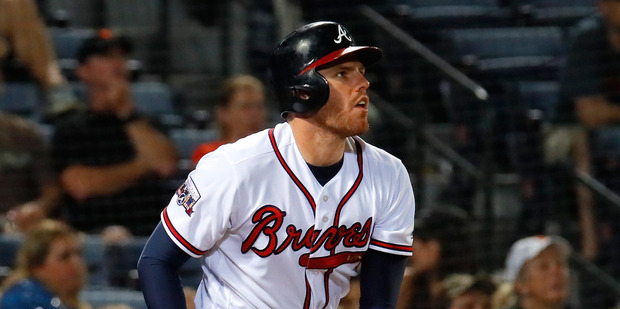 Freddie Freeman hits a walk-off homer in their 5-4 win over the San Francisco Giants. Photo / Getty Images