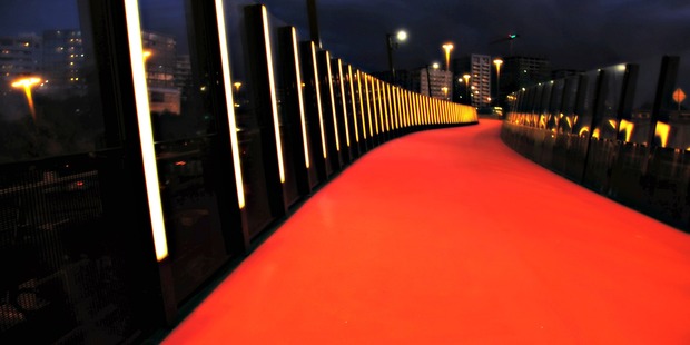 The 'sunrise' on Auckland's Te Ara I Whiti cycleway. Photo / Supplied