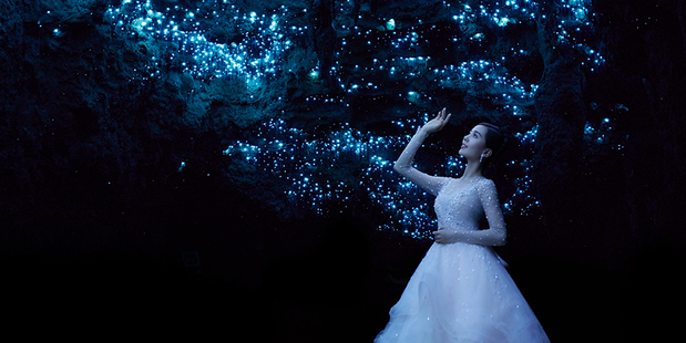 Liu Shishi inside the caves. Photo / Liu Zongyuan
