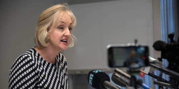 Justice Minister Amy Adams speaks to the media about the apology to Teina Pora after being wrongfully jailed for a crime he did not commit. Photo / Marty Melville