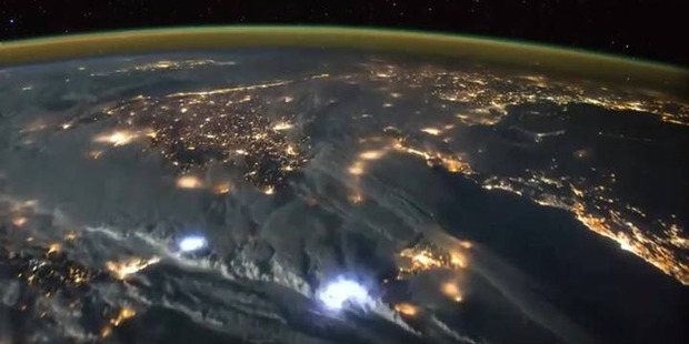 The Earth lit up. Photo / Tim Peake