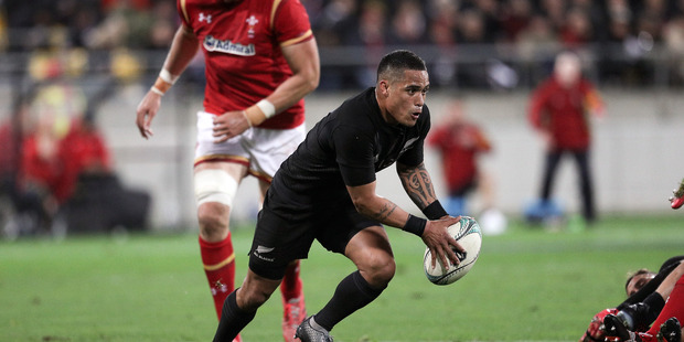 Aaron Smith makes a break during the second test against Wales. Photo / Getty Images