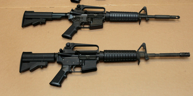 Variations of the AR-15 assault rifle, which the Orlando shooter Omar Mateen used to kill 49 people. Photo / AP