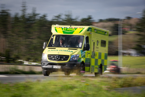 The man was apparently uninjured but was taken by the St John Ambulance Service to the Medical Centre in Hastings "for a check-over". Photo / Supplied