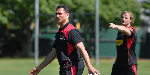 Tabai Matson has been overlooked in favour of Scott Robertson (rear) for the Crusaders head coaching role.