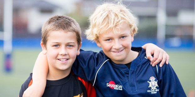 Harris (left) and James were both diagnosed with and beat leukaemia as preschoolers. Carmen Bird Photography