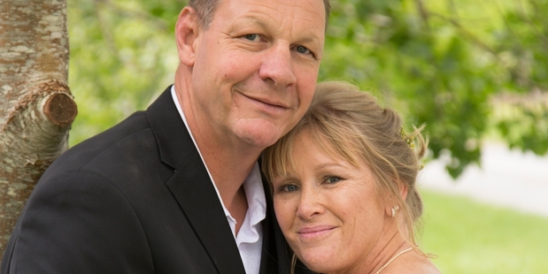 Nick Saull and wife Jan on their wedding day. Photo / Supplied