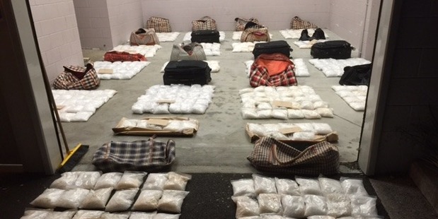 The bags of meth found by police in Kaitaia. Photo / Supplied