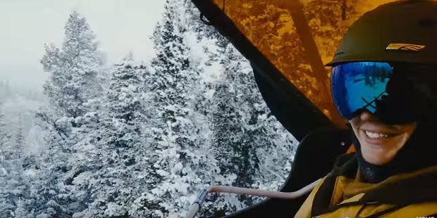 The video shows Bieber on a snowboarding holiday. Photo / YouTube