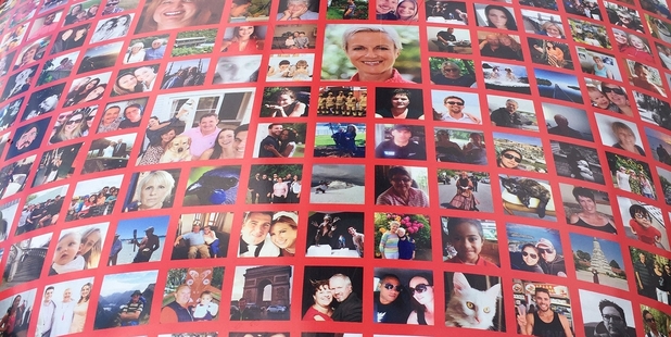 FACES: The "People's Chopper", a Waikato-based Westpac rescue helicopter decorated with the Facebook profile photos of those who donated to the Westpac Chopper Appeal in May.