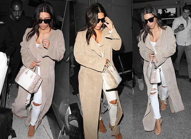 Kim Kardashian arriving at LAX airport on June 14. Photos / Splash News