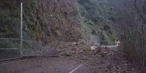 The slip on the Waioeka Gorge, SH2. Photo / Supplied
