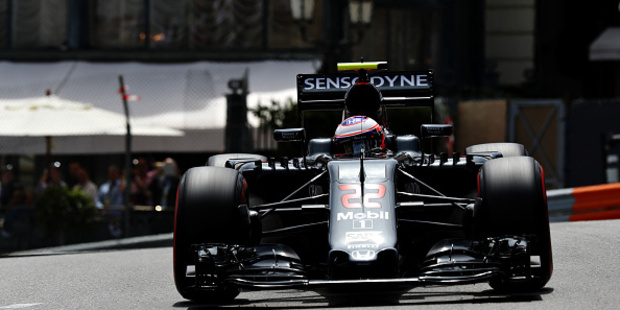 Jenson Button on track during practice for the Monaco Formula One Grand Prix. Photo / Getty Images