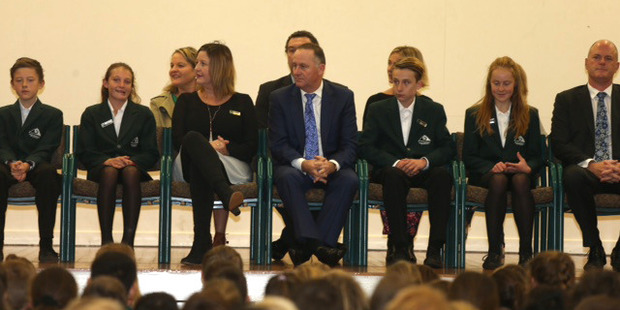 John Key at Mount Maunganui Intermediate School. Photo/John Borren