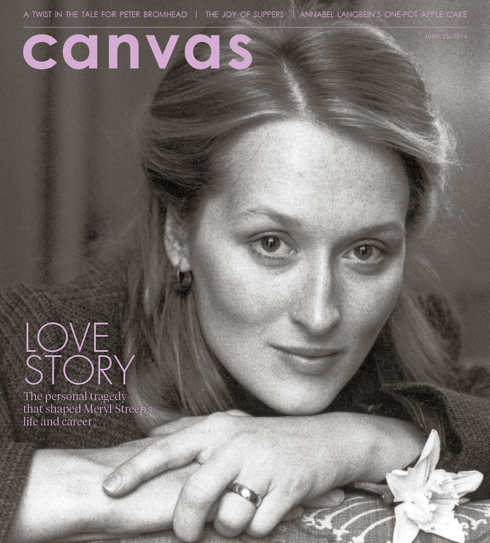 Meryl Streep on the cover of tomorrow's Canvas magazine.