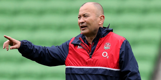 Eddie Jones, the England head coach, issues instructions during the England Captain's Run. Photo / Getty Images.
