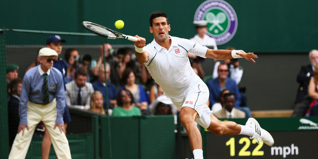 Novak Djokovic in the Wimbledon final 2015. Photo / Getty Images