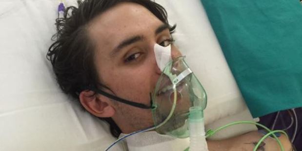 Keagan Girdlestone after regaining consciousness in an Italian hospital. Photo / Facebook, Keagan Girdlestone
