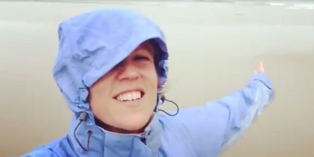 Hilary Barry shares an inspirational quote with her followers on Facebook while on Pakiri Beach. Photo / Facebook