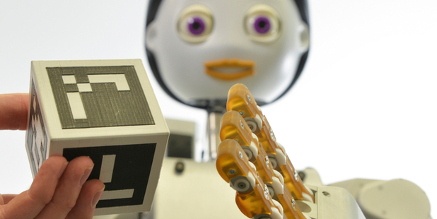 Service robot Floka has been programmed to act as a companion in the home and is still learning how to evaluate social situations. Photo / CITEC/Universität Bielefeld