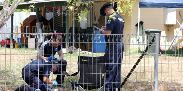 Police working at the crime scene in Edmonton. Photo / Supplied