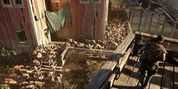 Screenshot from the PS4 zombie game Days Gone.