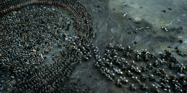 An aerial view of the battle for Winterfell. Photo / HBO