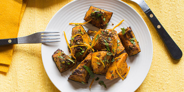 Curried baked pumpkin. Photo / Bite magazine