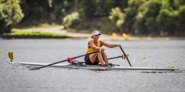 WORLD CLASS: Tauranga rower Zoe Stevenson training at Lake Karapiro earlier this year. PHOTO/FILE