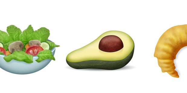 Salad, avocado and croissant are among the new food emojis.