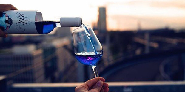 Would you try blue wine? Photo / Instagram / giklive