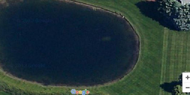 The car belonging to David Niles can be seen in the top right hand corner of the lake. Picture / Google Maps