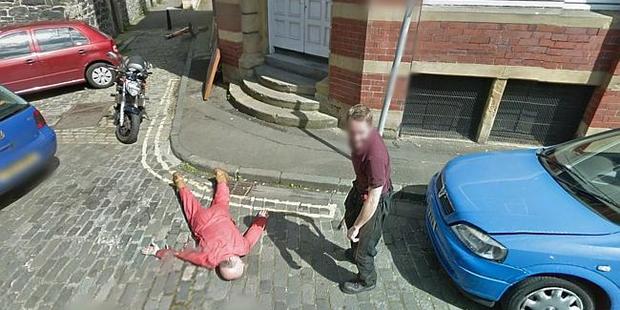 Google Street View appeared to catch an axe-murder in progress. Police investigated. Image / Google
