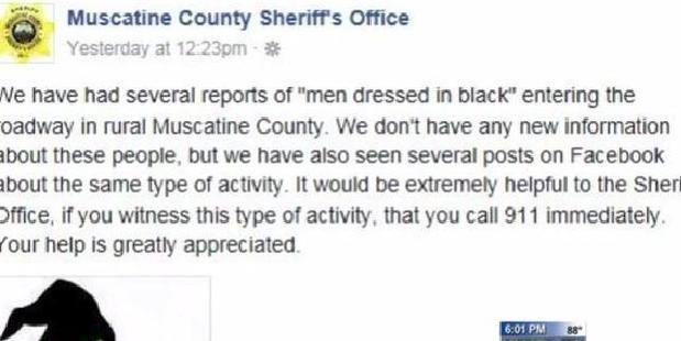 The post from the sheriff's office indicates the sightings are being taken seriously. Photo / Facebook