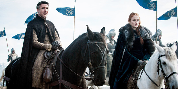 Little Finger and Sansa ride in to save the day. Photo / HBO