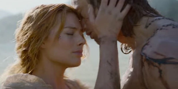 Margot Robbie and Alexander Skarsgard as Jane and Tarzan.