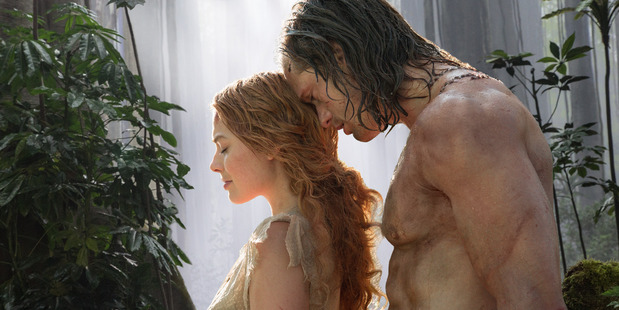 Margot Robbie and Alexander Skarsgard in Tarzan.