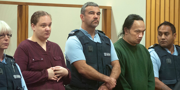 Tania Shailer and David Haerewa await their sentence at Rotorua High Court. Photo / Ben Fraser