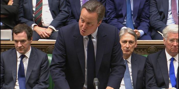Britain's Prime Minister, David Cameron, addresses the House of Commons in London. Photo / AP