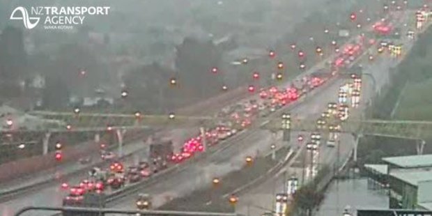 Heavy traffic on the North-Western Motorway in Auckland. Photo / Twitter / NZTA