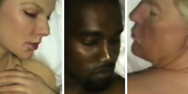 Did Taylor Swift and Donald Trump really appear in Kanye West's latest music video, Famous?