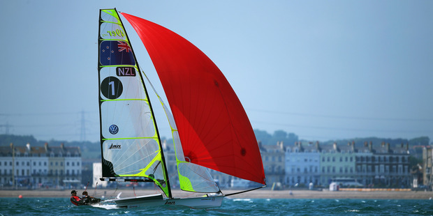 Peter Burling and Blair Tuke in action during the ISAF Sailing World Cup. Photo / Getty Images